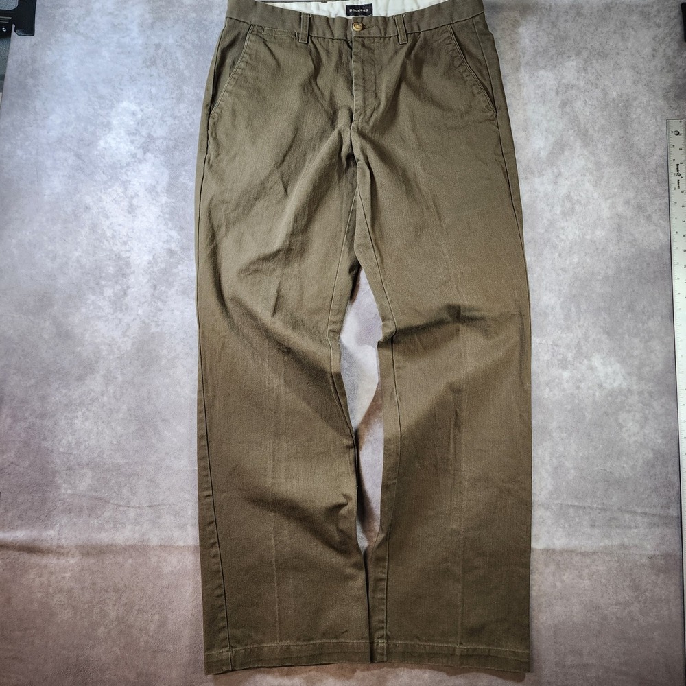 Dockers Mens 34x34 100% Cotton Straight Leg Chino Pants Brown Solid Casual